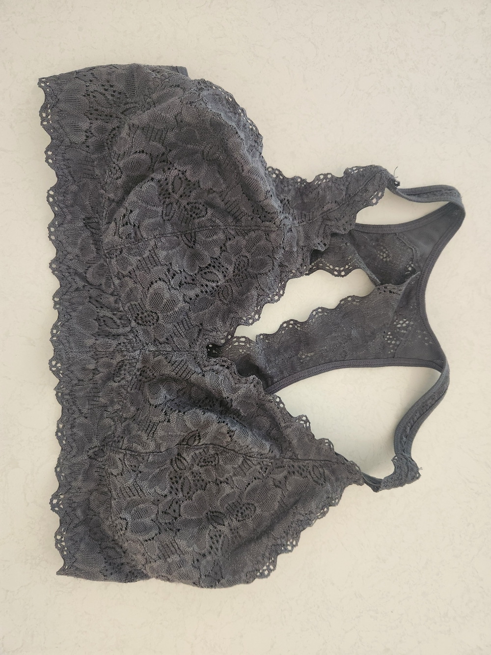 Lace Bralette - Charcoal Gray